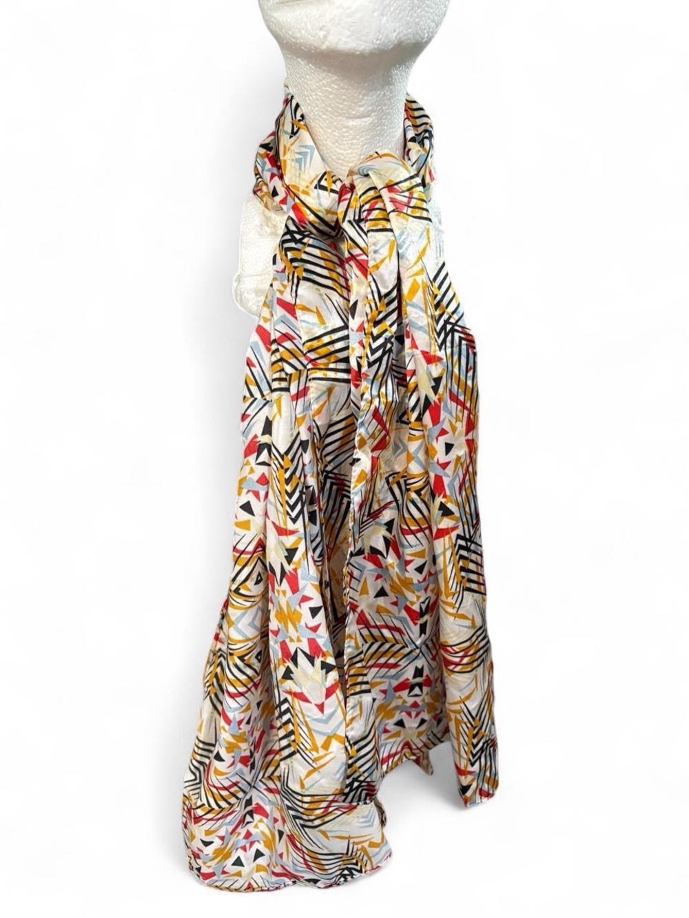 REVOLVE White Multi Geometric Tie-Neck Shawl